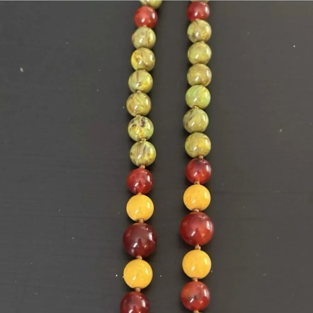 Vintage JOAN RIVERS Multi Faux Gemstone Pearl Beads 65” Long Necklace Gold NWOT